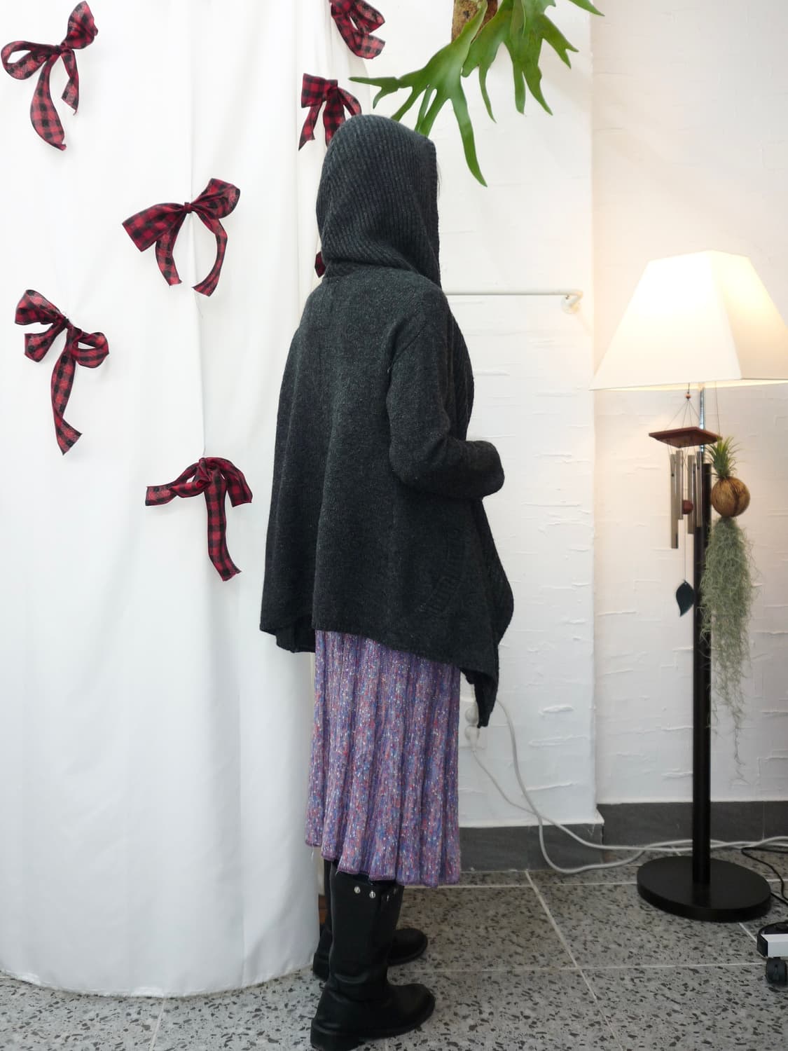 charcoal open hoodie cardigan 상품이미지5