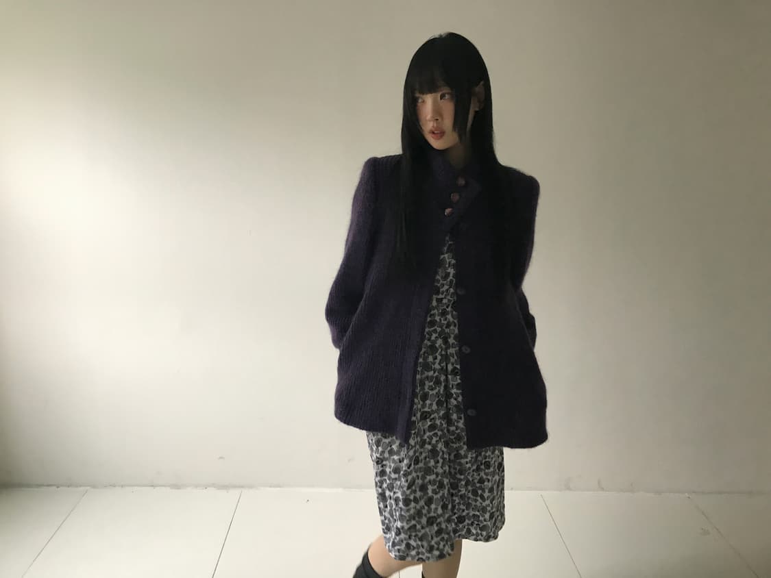 Highneck Button Knit Cardigan 상품이미지7
