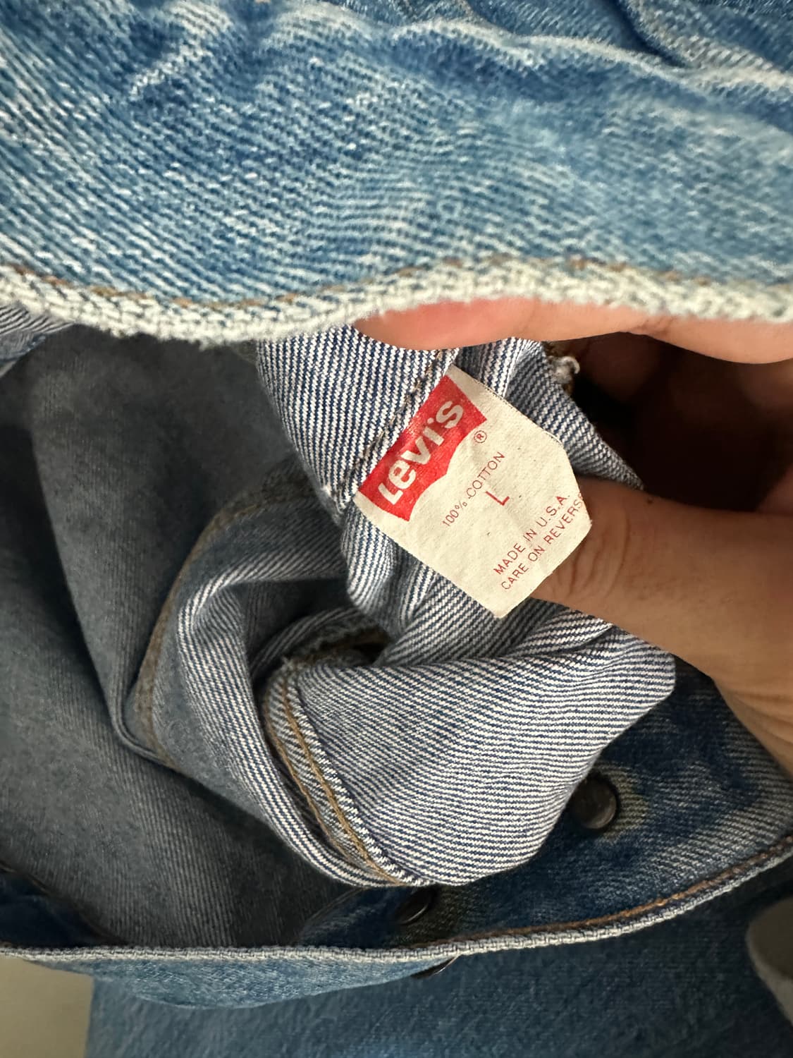 80s Levis usa 리바이스 컷오프 커스텀 데님 트러커 상품이미지5
