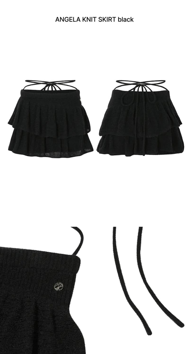 페인오어플레져 ANGELA KNIT SKIRT 블랙 상품이미지5