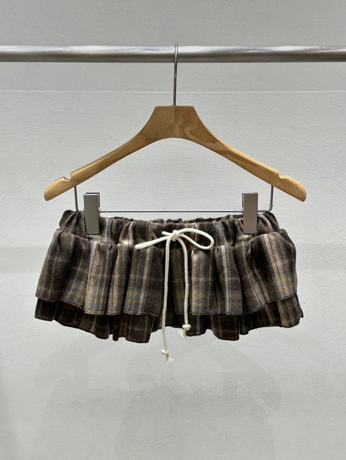 레이어드 체크 밴딩 치마 상품이미지2