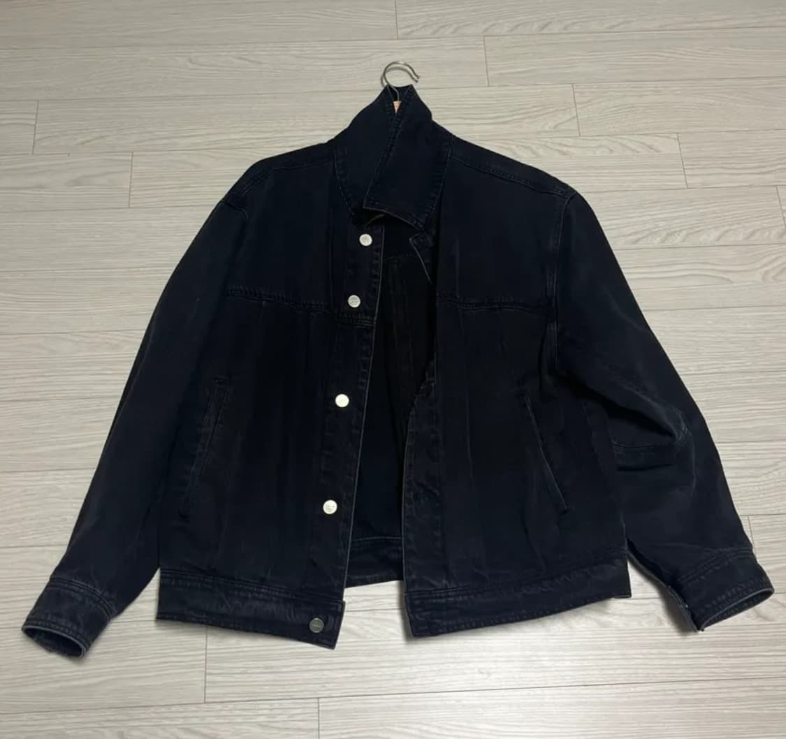 인사일런스 오버사이즈 트러커 자켓 washed black L 상품이미지1