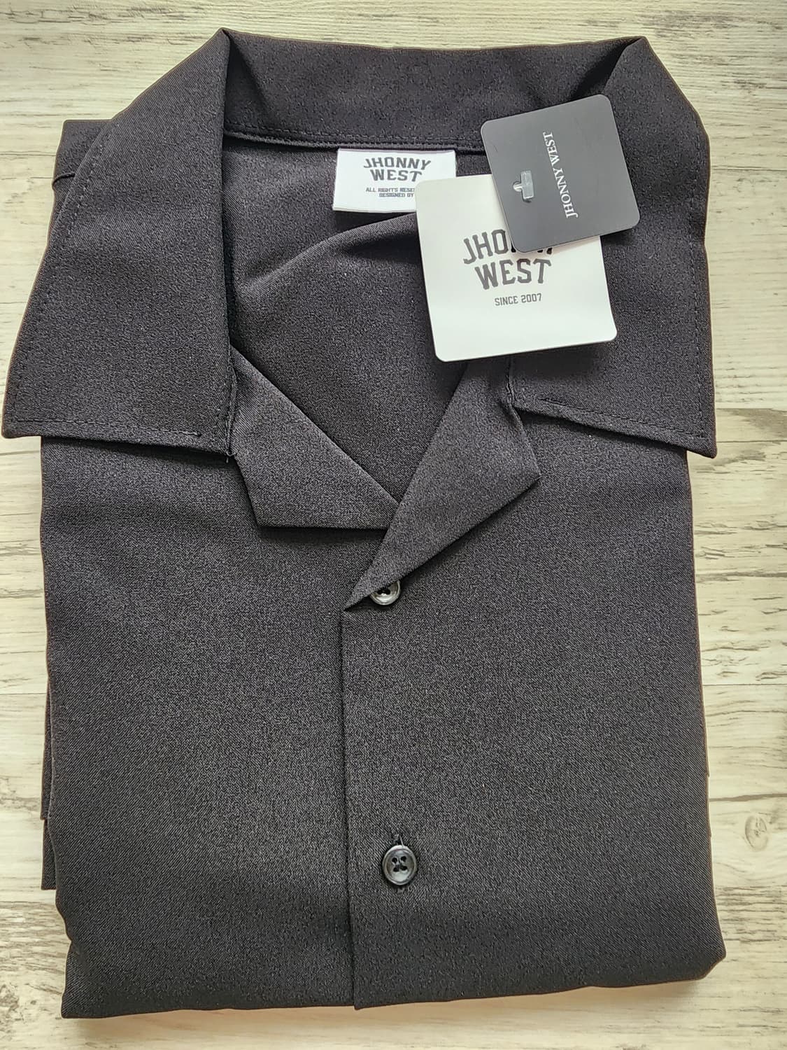 (새상품)Johnny west 쟈니웨스트 블랙 반팔 셔츠(105~110) 상품이미지5