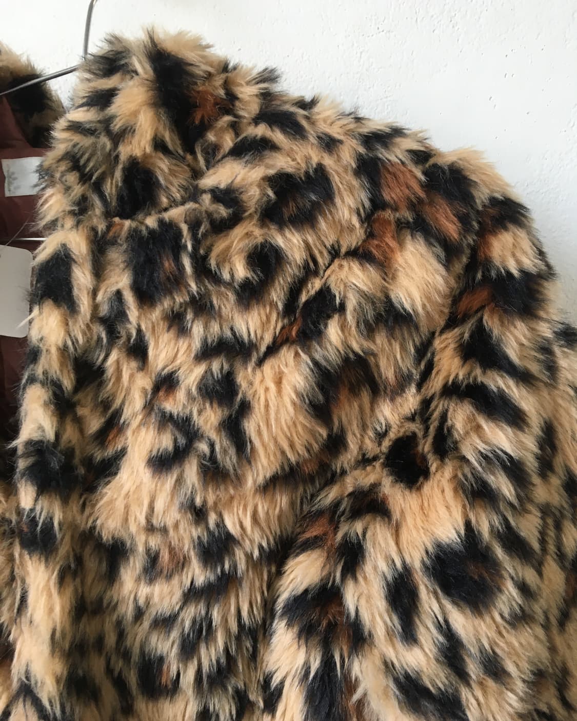Leopard pattern fake fur hood jacket 상품이미지5