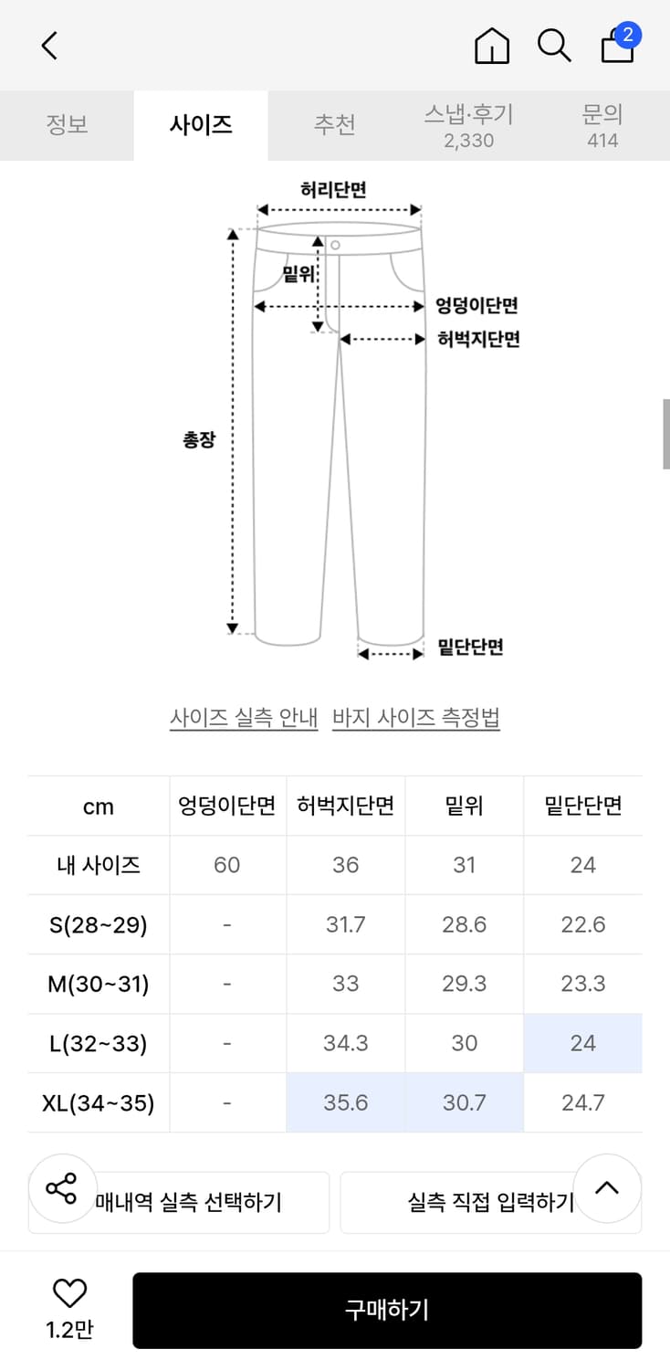 덴메이드 DEN0861 셀비지 와이드 데님 XL 상품이미지7