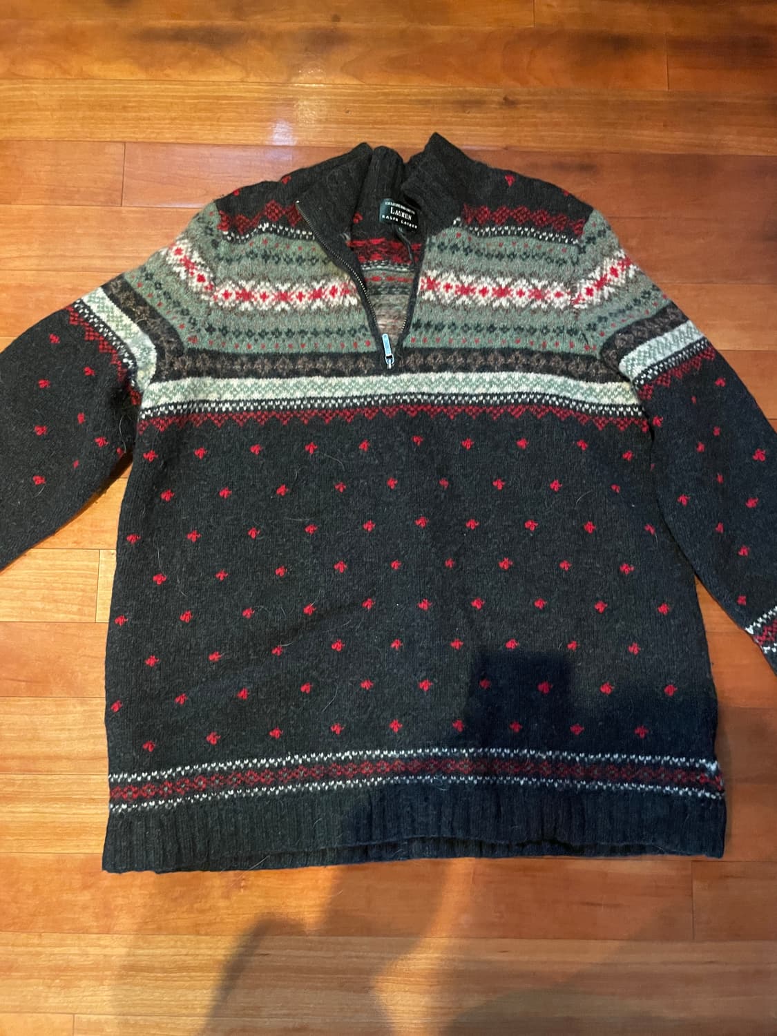 Lauren Ralph Lauren 여성용 램스울 하프집업 니트 1X 상품이미지1