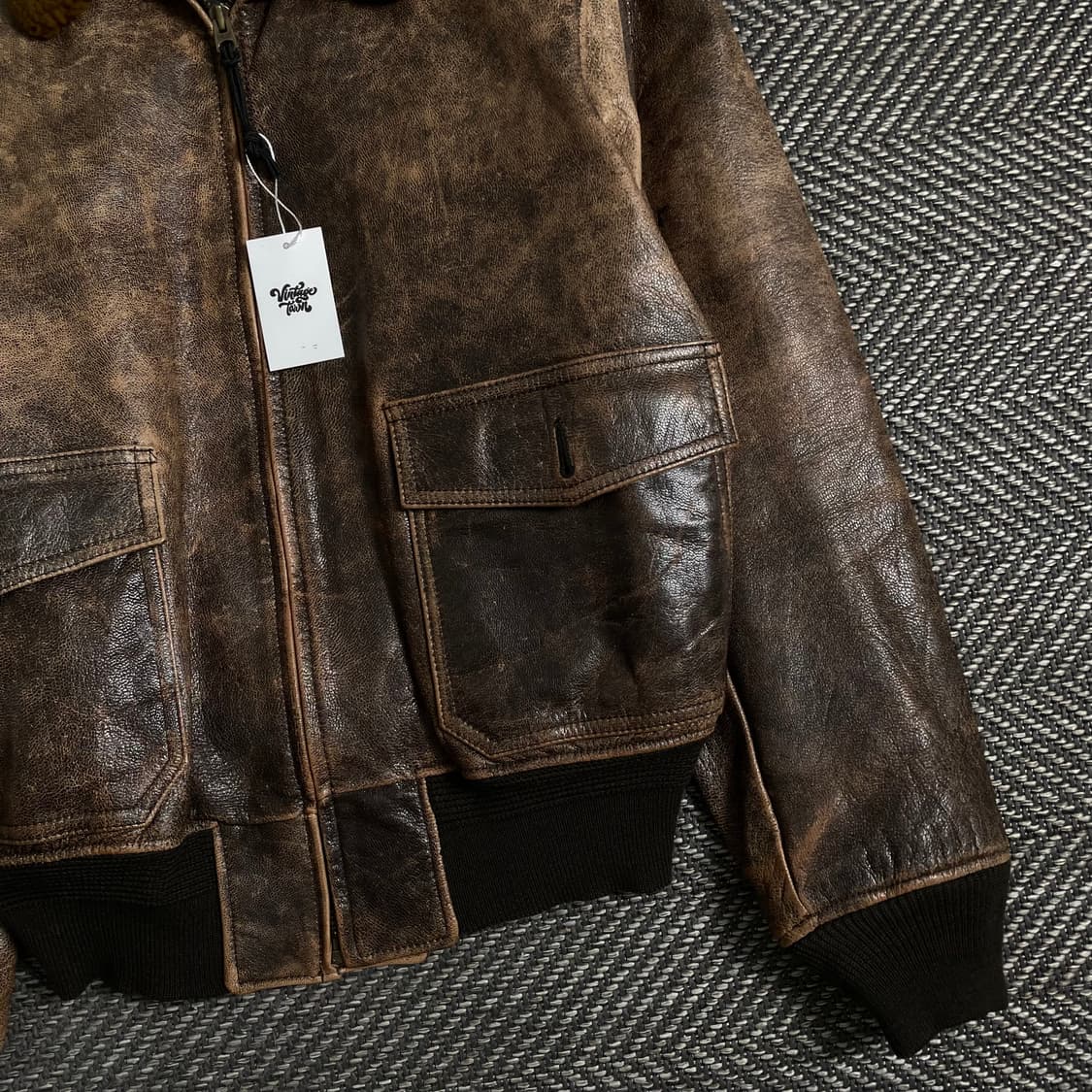 U.S 오리지날 밀리터리 G-1 플라이트 레더 자켓y 3505 상품이미지3