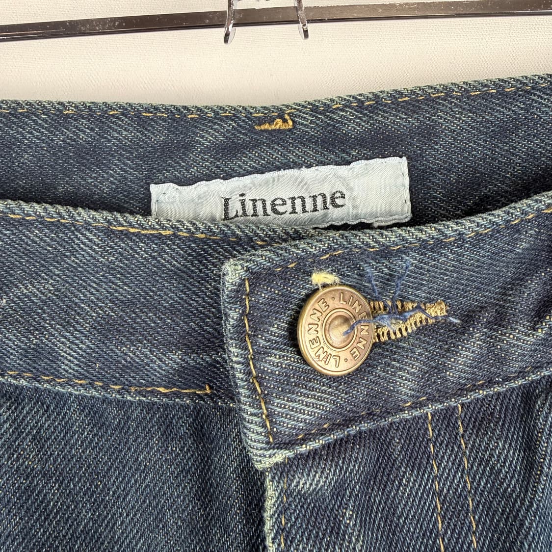 (M 새상품) 리넨느 진청 세미와이드 데님 팬츠  상품이미지3