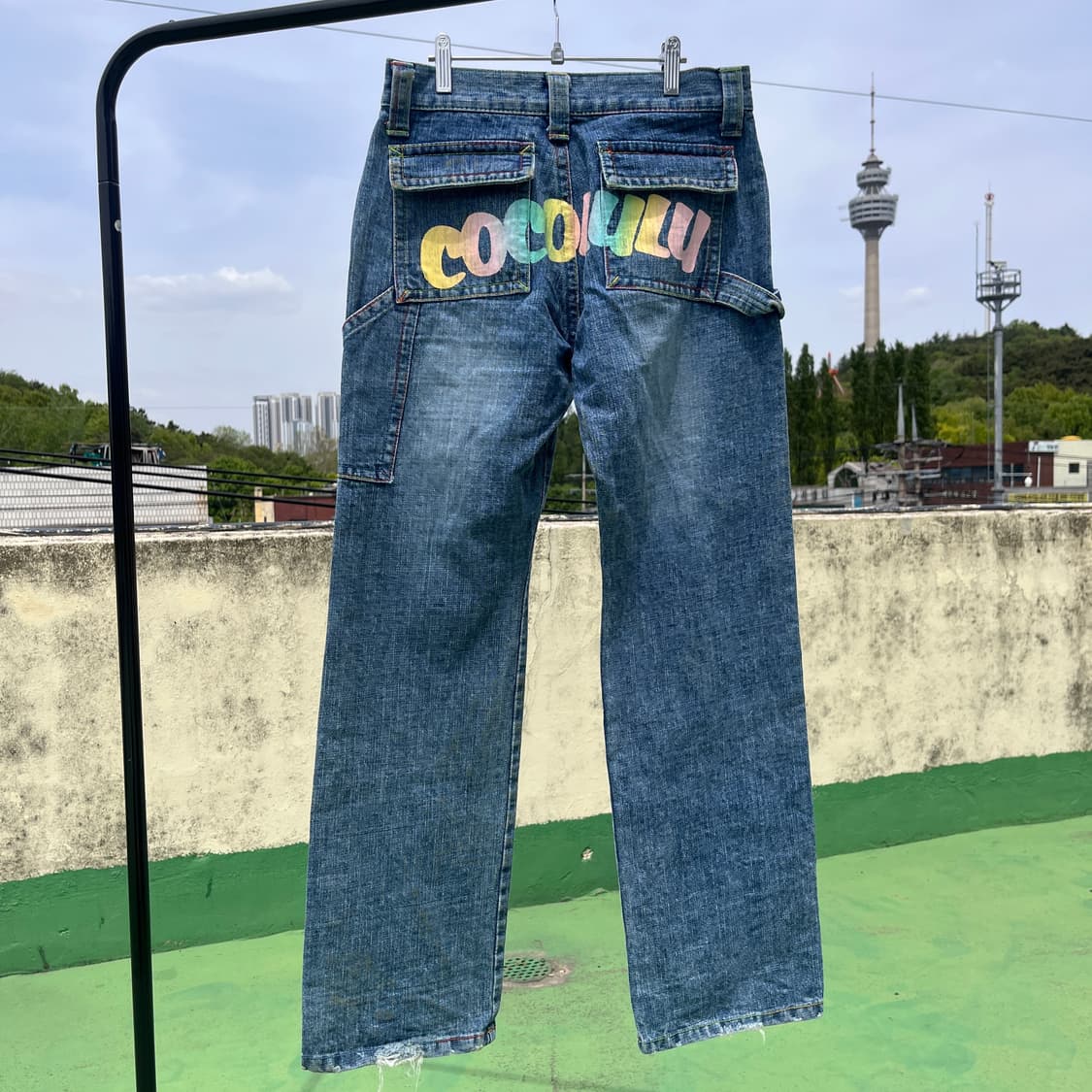 COCOLULU Rainbow Spellout denim 상품이미지3
