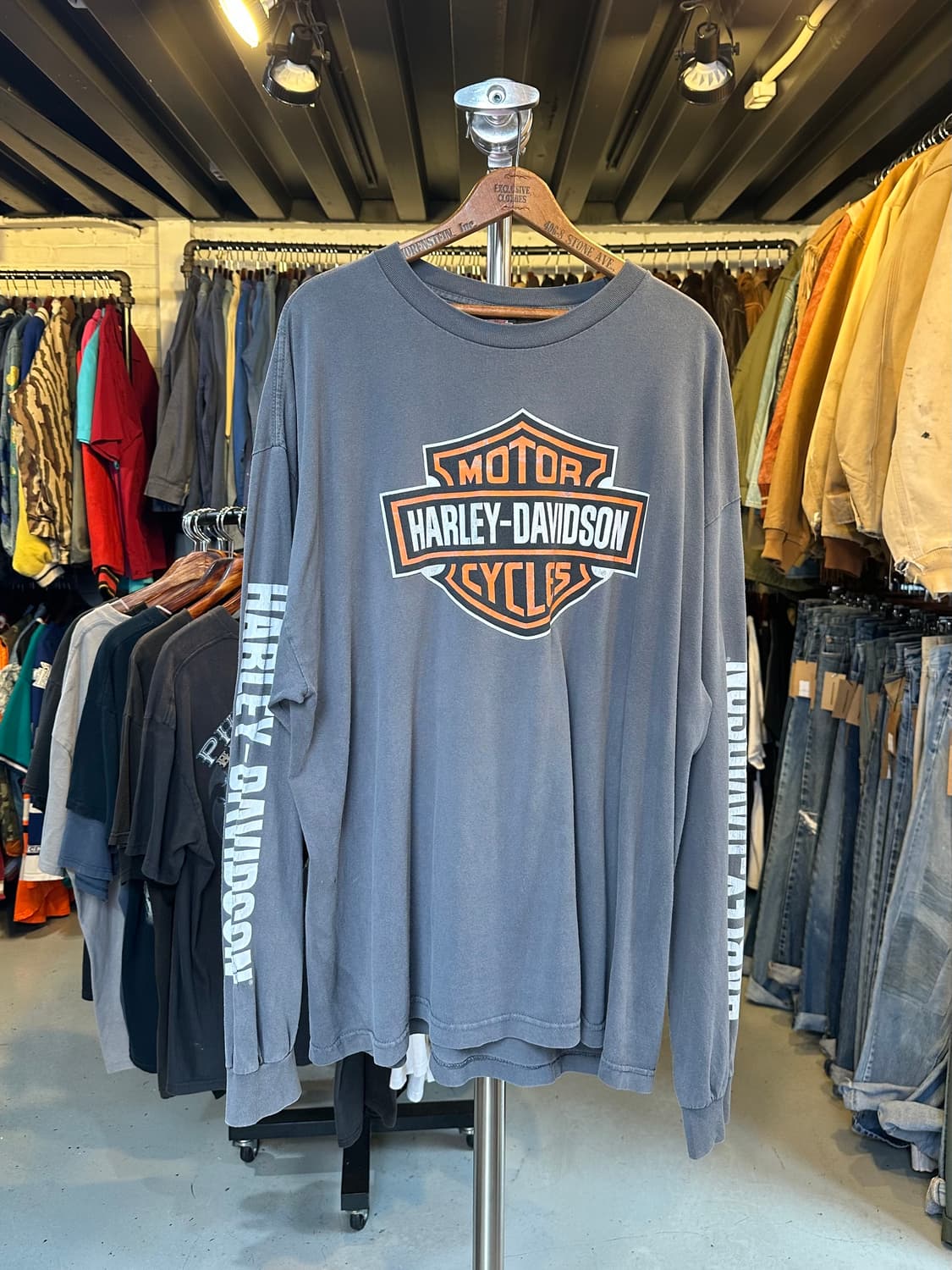 할리데이비슨 프린팅 롱슬리브 티셔츠 상품이미지1