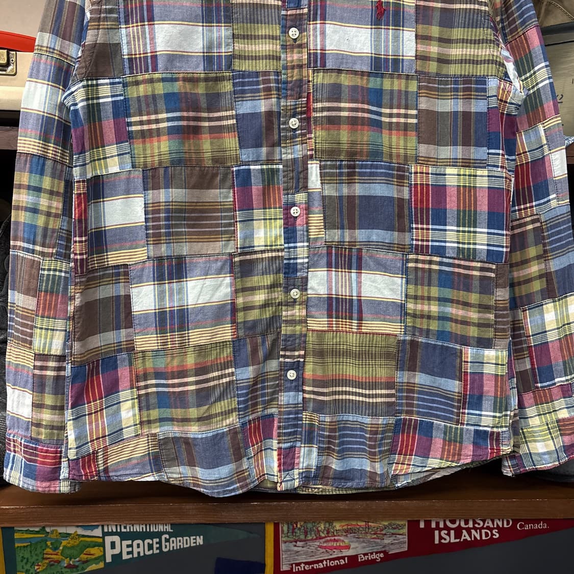 90s 폴로 랄프로렌 멀티패턴 마드라스 버튼다운 체크셔츠 N1078 상품이미지4