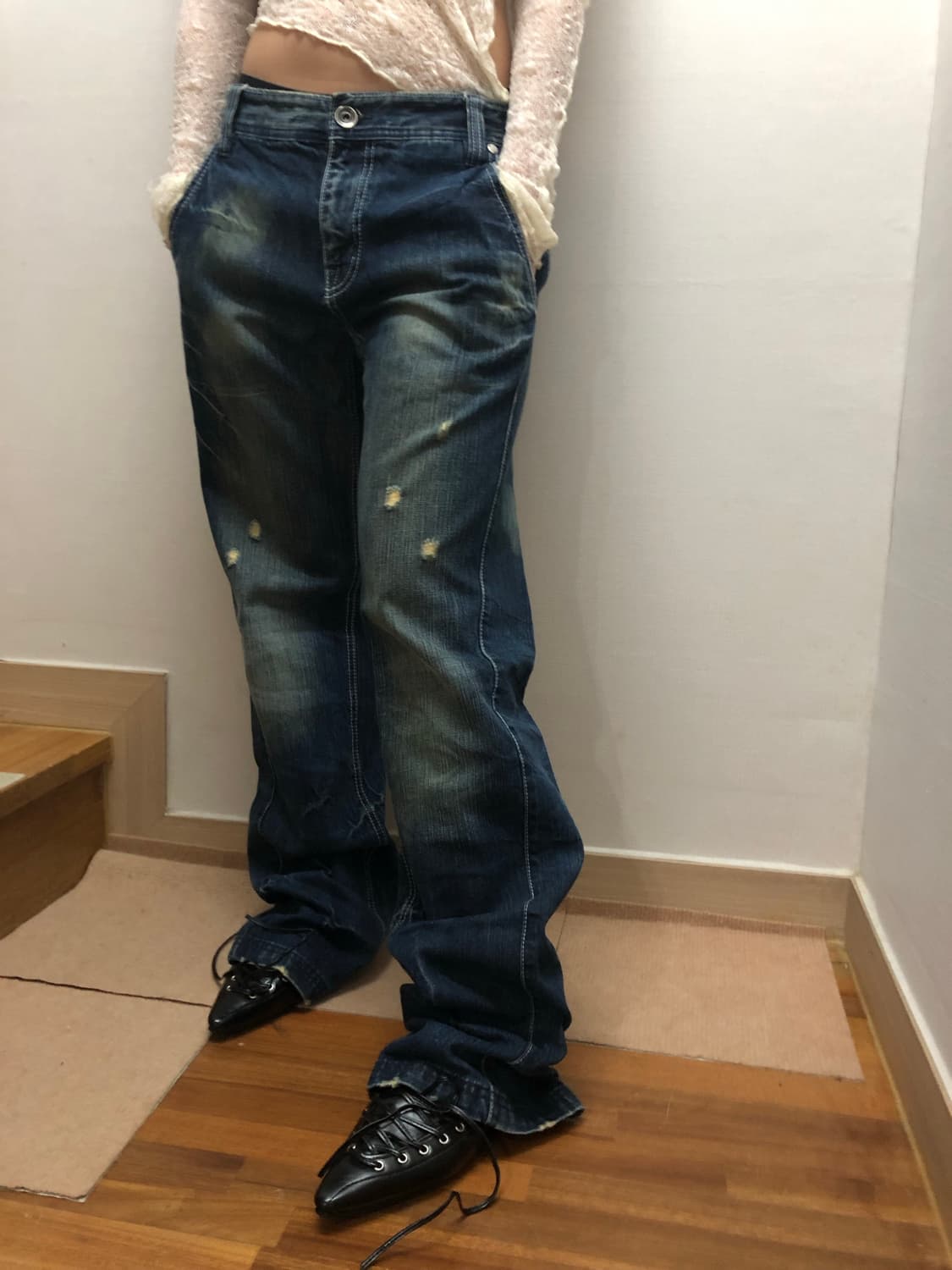 빈티지 데님 워싱 팬츠 상품이미지5