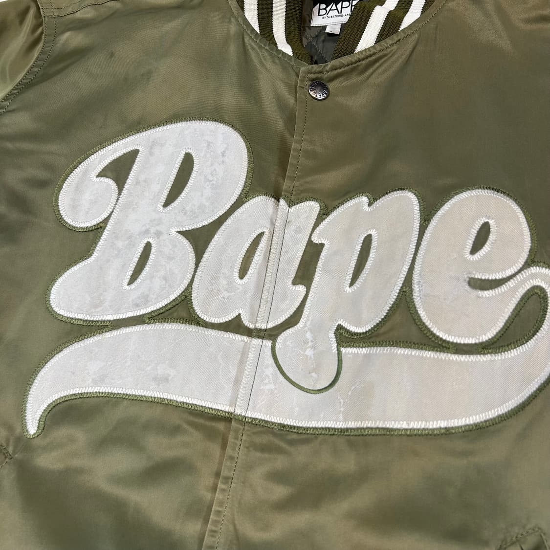L) Bape 베이프 OG 로고 스타디움 새틴 자켓 상품이미지3