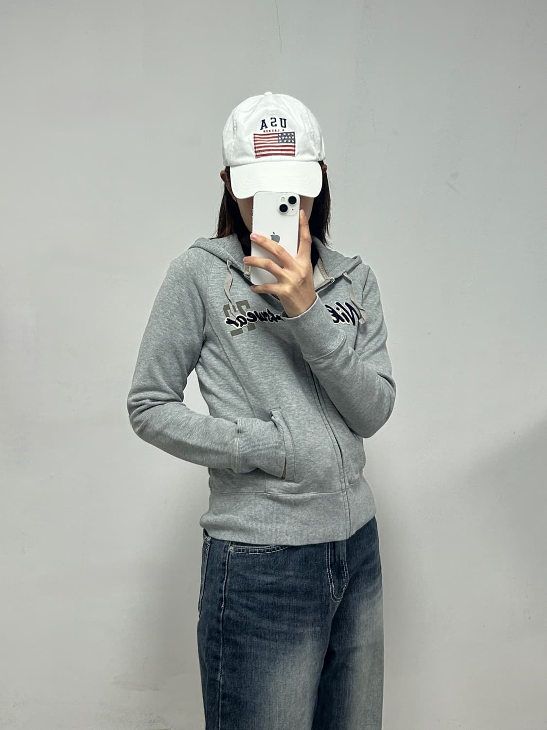 00s 나이키 스펠아웃 그레이 후드집업 상품이미지2