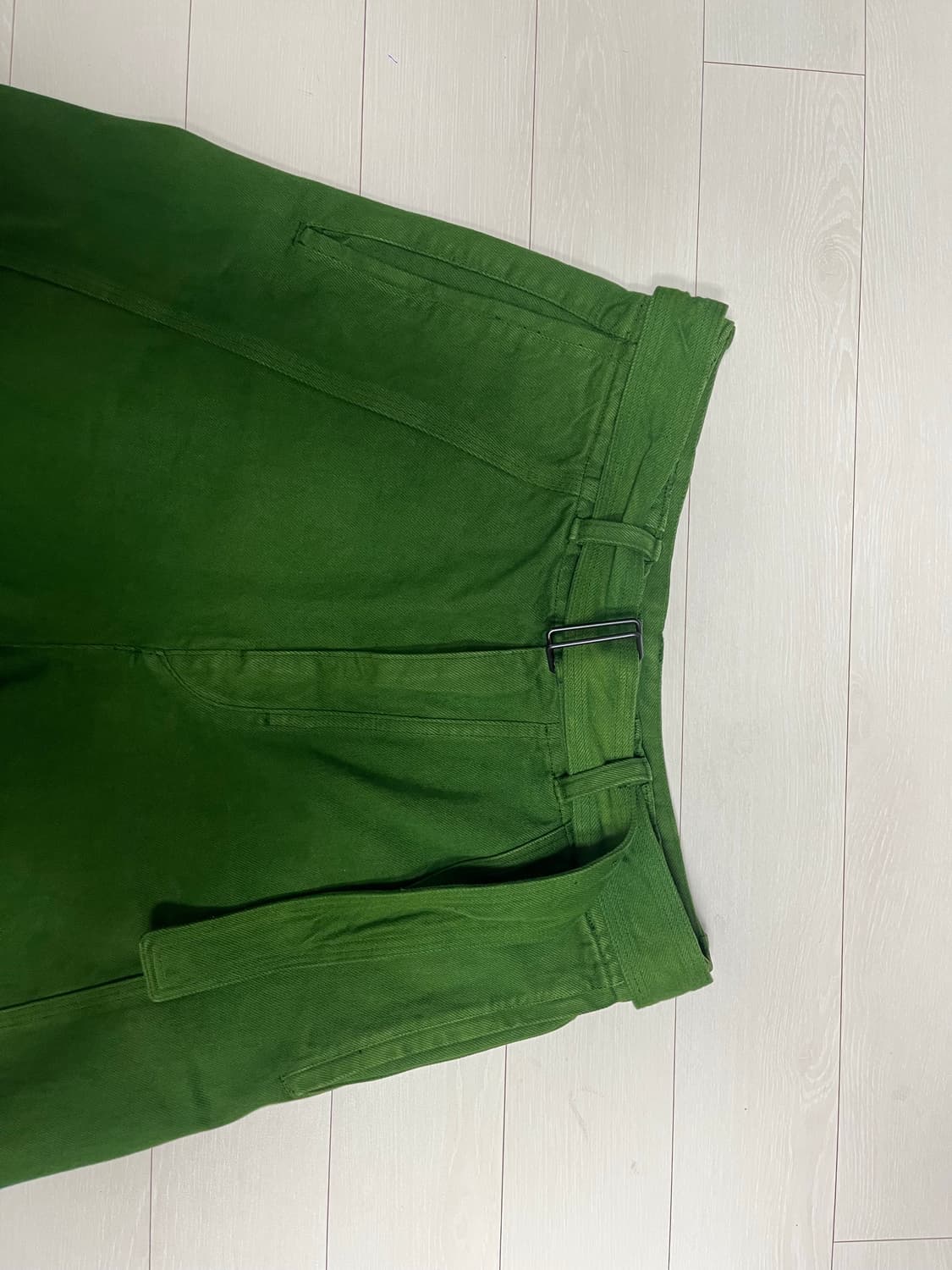 누마레 22FW 그린 벨티드 팬츠 ( S사이즈) 상품이미지3