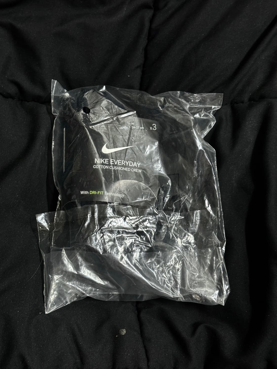 [M] 나이키 에브리데이 쿠션 크루 삭스 블랙 3개 세트 상품이미지2