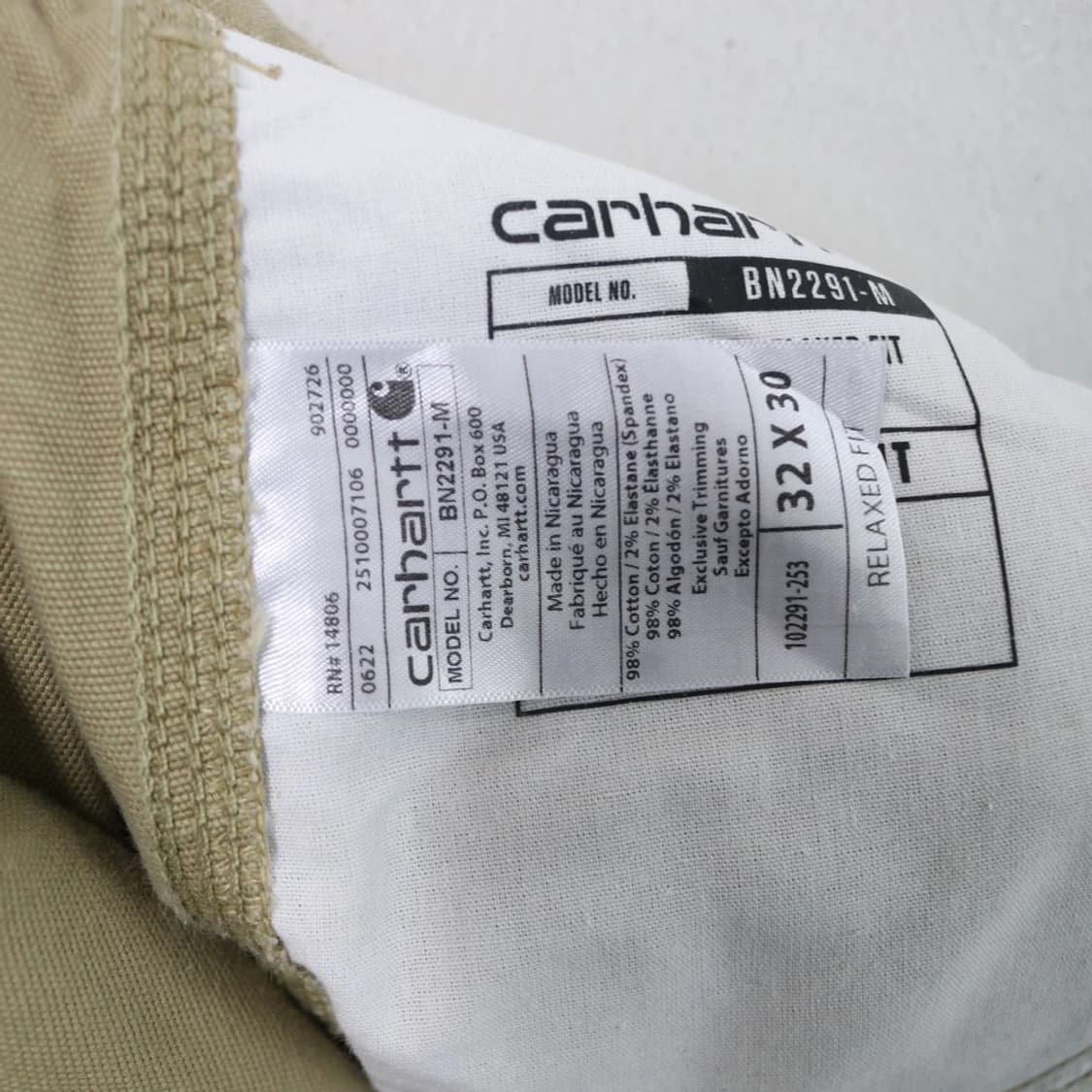 칼하트 코튼 팬츠 61993 상품이미지10