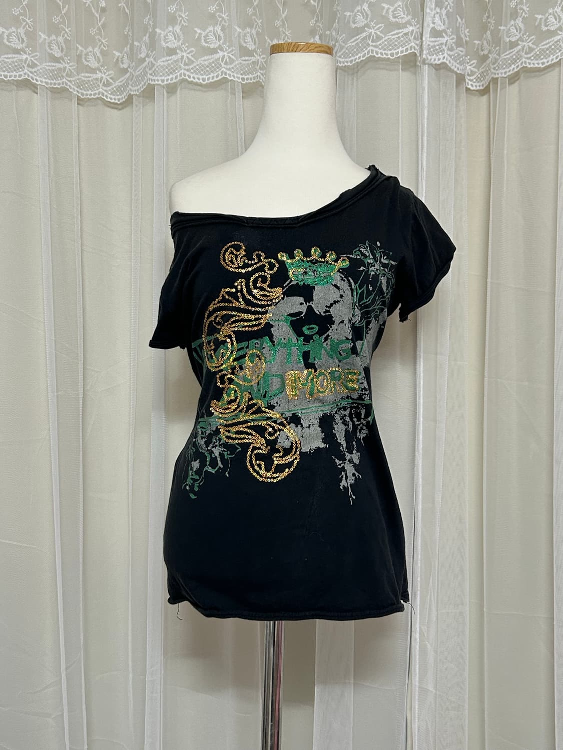 Y2K 그런지디테일 스팽클 반팔 탑  상품이미지1