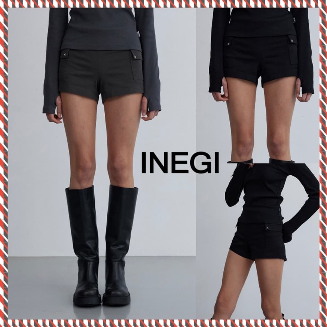 (새 상품) 이네기 카고 숏팬츠 차콜 상품이미지2