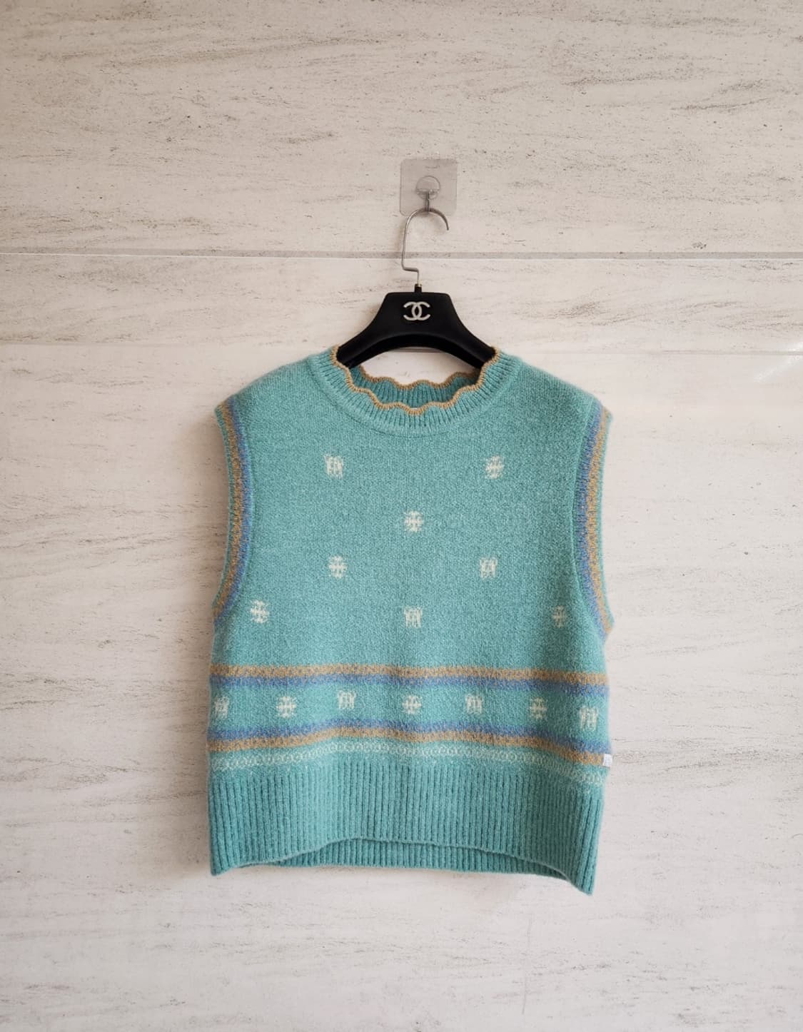 (민트색상 판매) 써스데이아일랜드 모헤어 니트베스트 S사이즈 상품이미지6