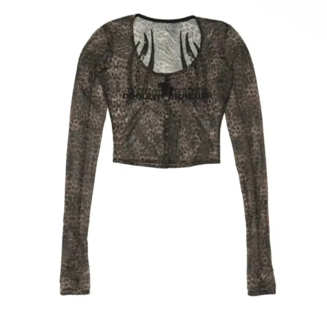 604service 레오파드 메쉬 가디건 상품이미지1