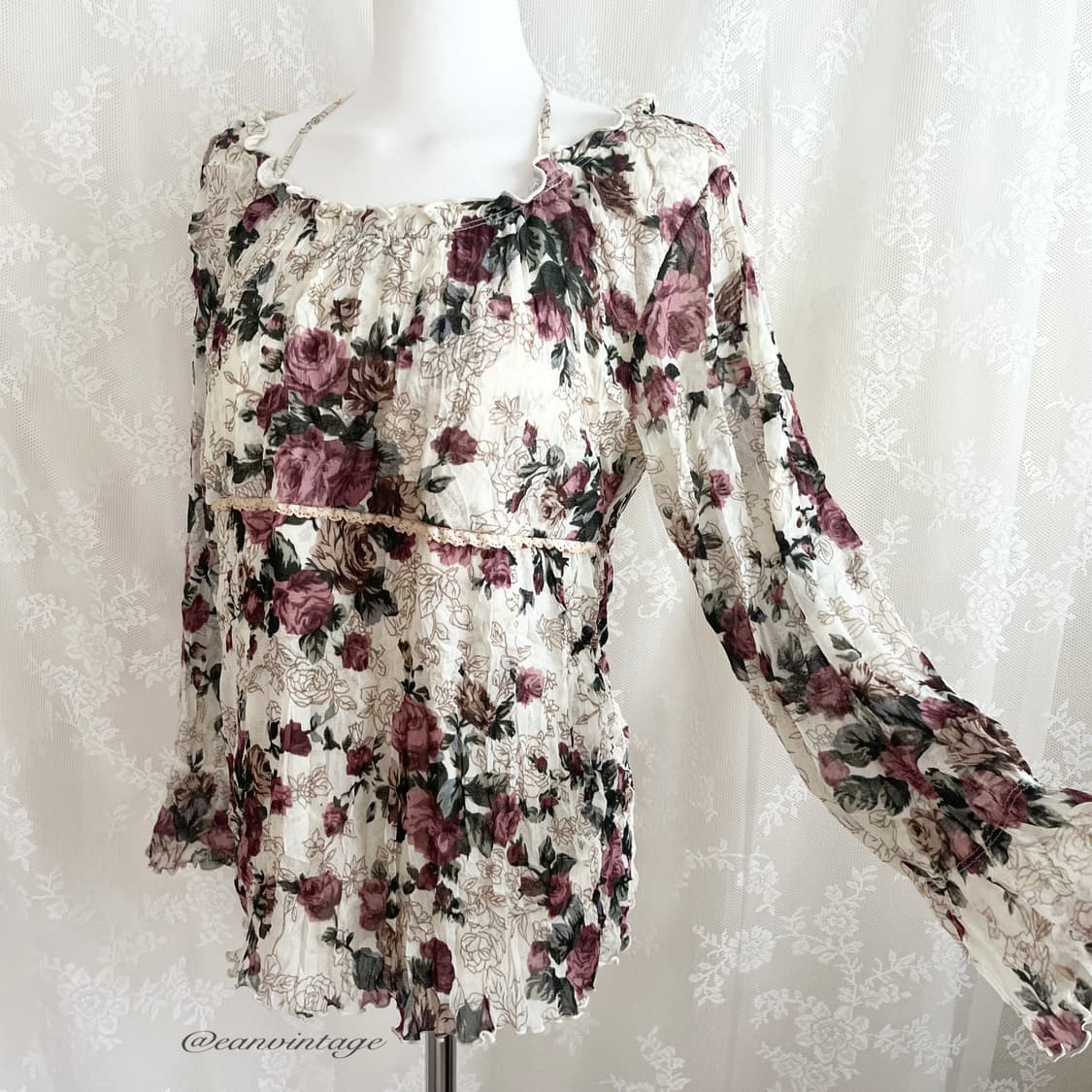 antique flower pattern top  상품이미지4