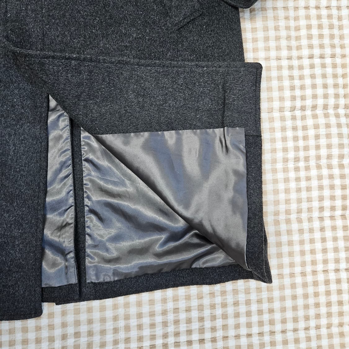 회색 울100 롱 코트 남자100 상품이미지5