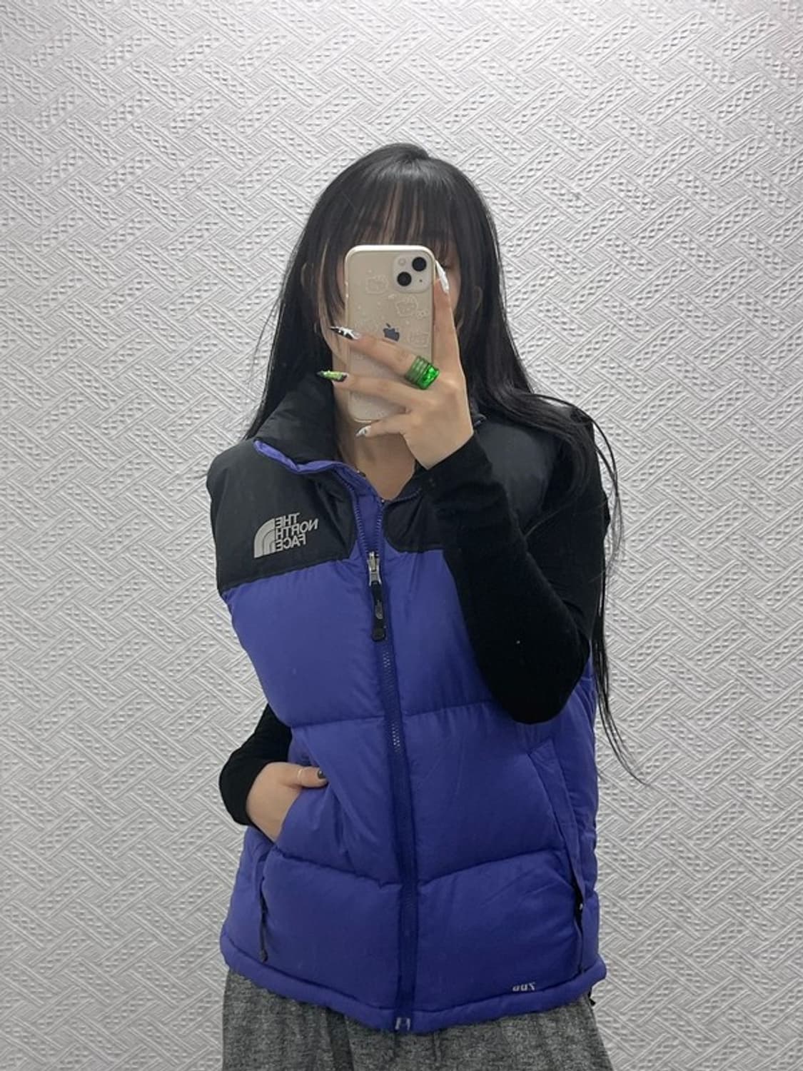 노스페이스 눕시 Y2K 90's 퍼플 구스다운 패딩 조끼 S C08542 상품이미지1