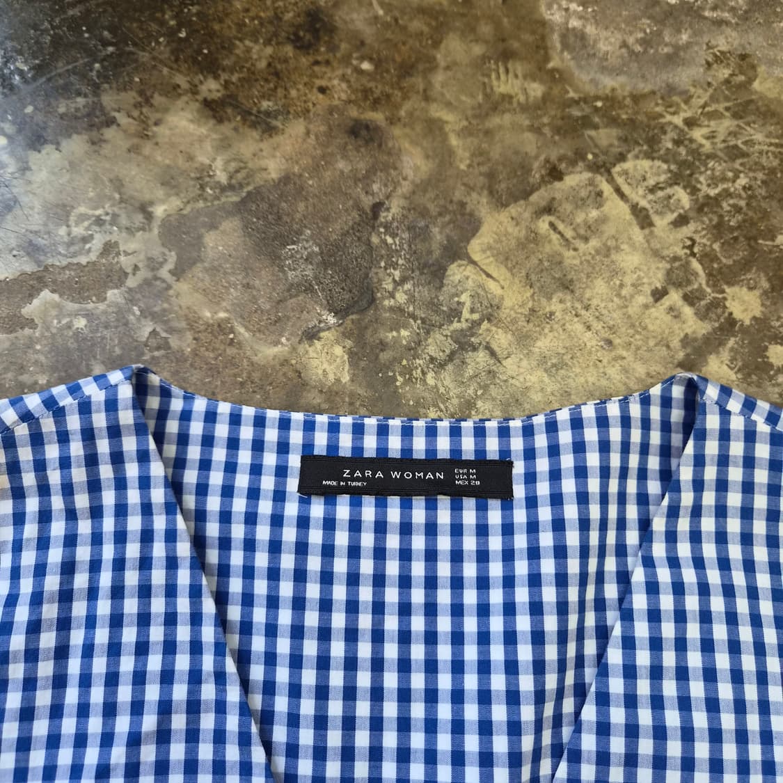 m) ZARA 자라 퍼프소매 깅엄체크 블라우스 셔츠 상품이미지4