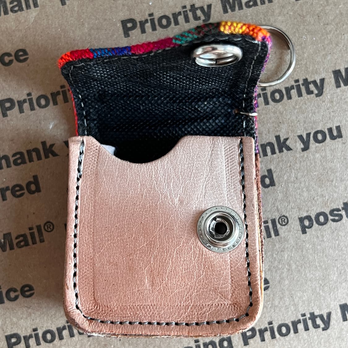 90s vtg Guatemala Leather Pouch Keyring 상품이미지2