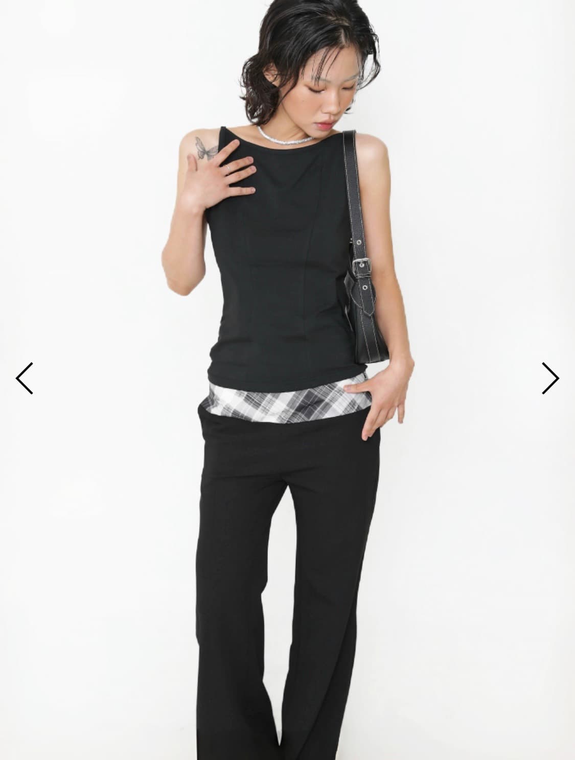 오운서 하이퀄리티 베이직 슬리브리스 블랙 상품이미지2