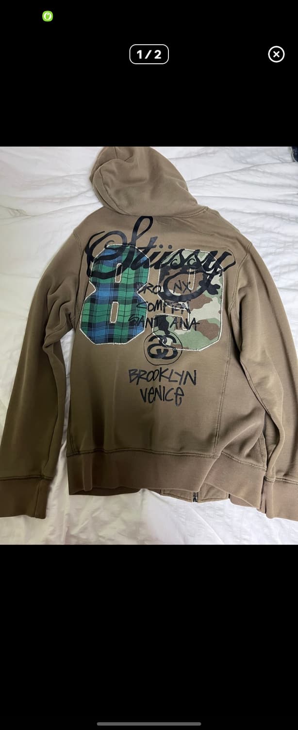 스투시 카모 체크 패치 월드투어 후드집업 상품이미지2