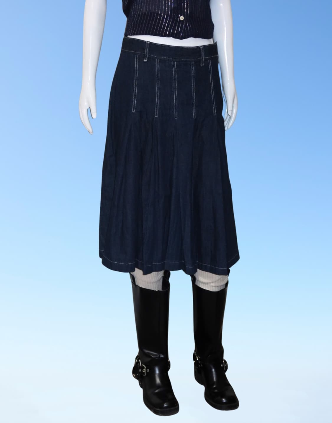 Indigo Flare Skirt 상품이미지5