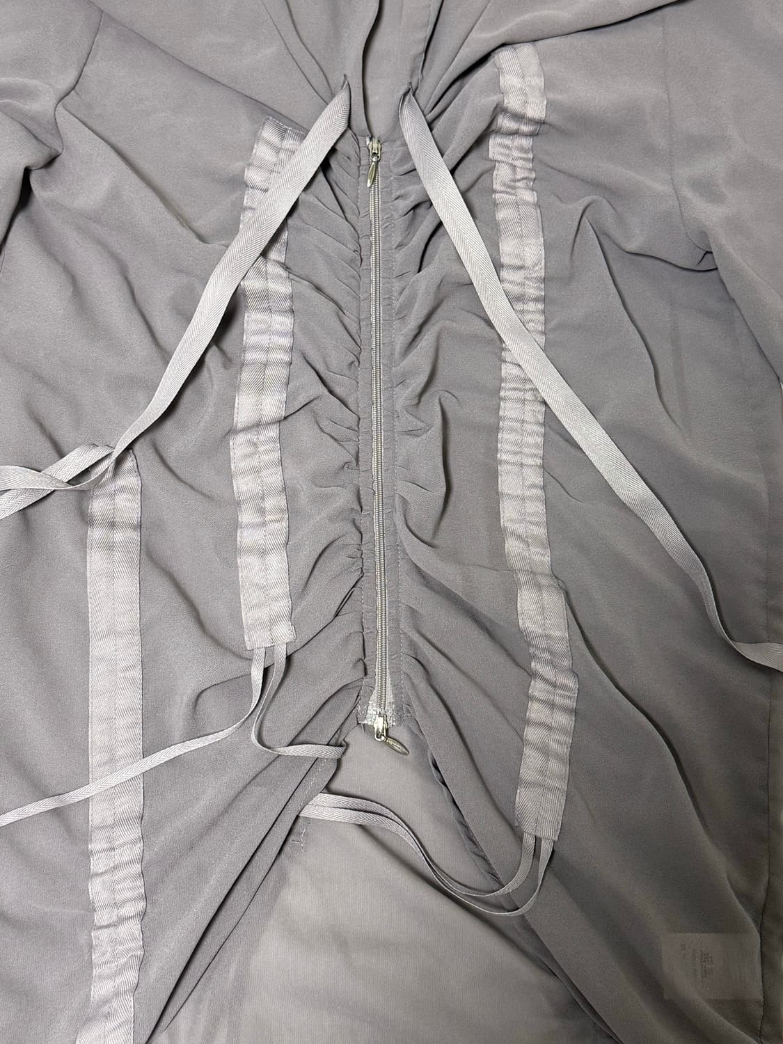 나체 셔링 쉬폰 후디집업 그레이 상품이미지5