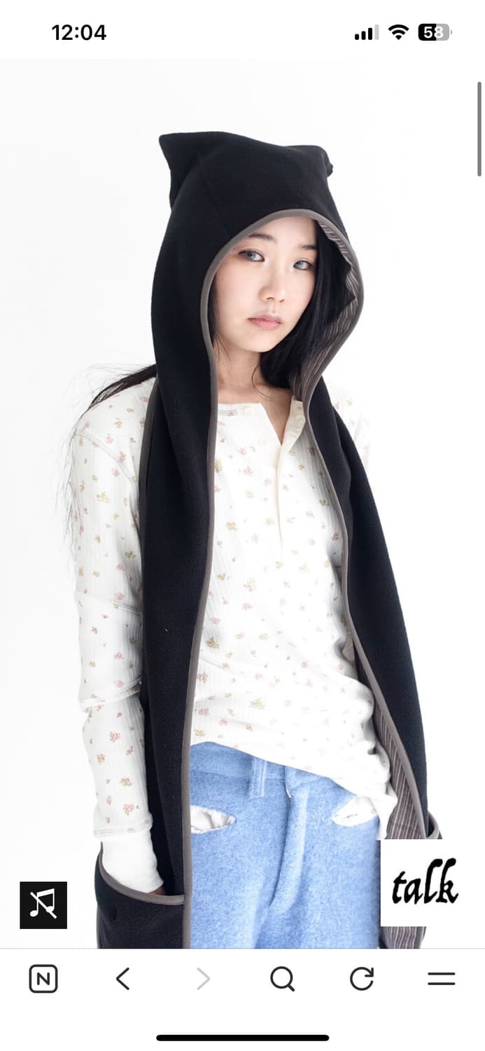 샵페어리 검정 모자 머플러 상품이미지2