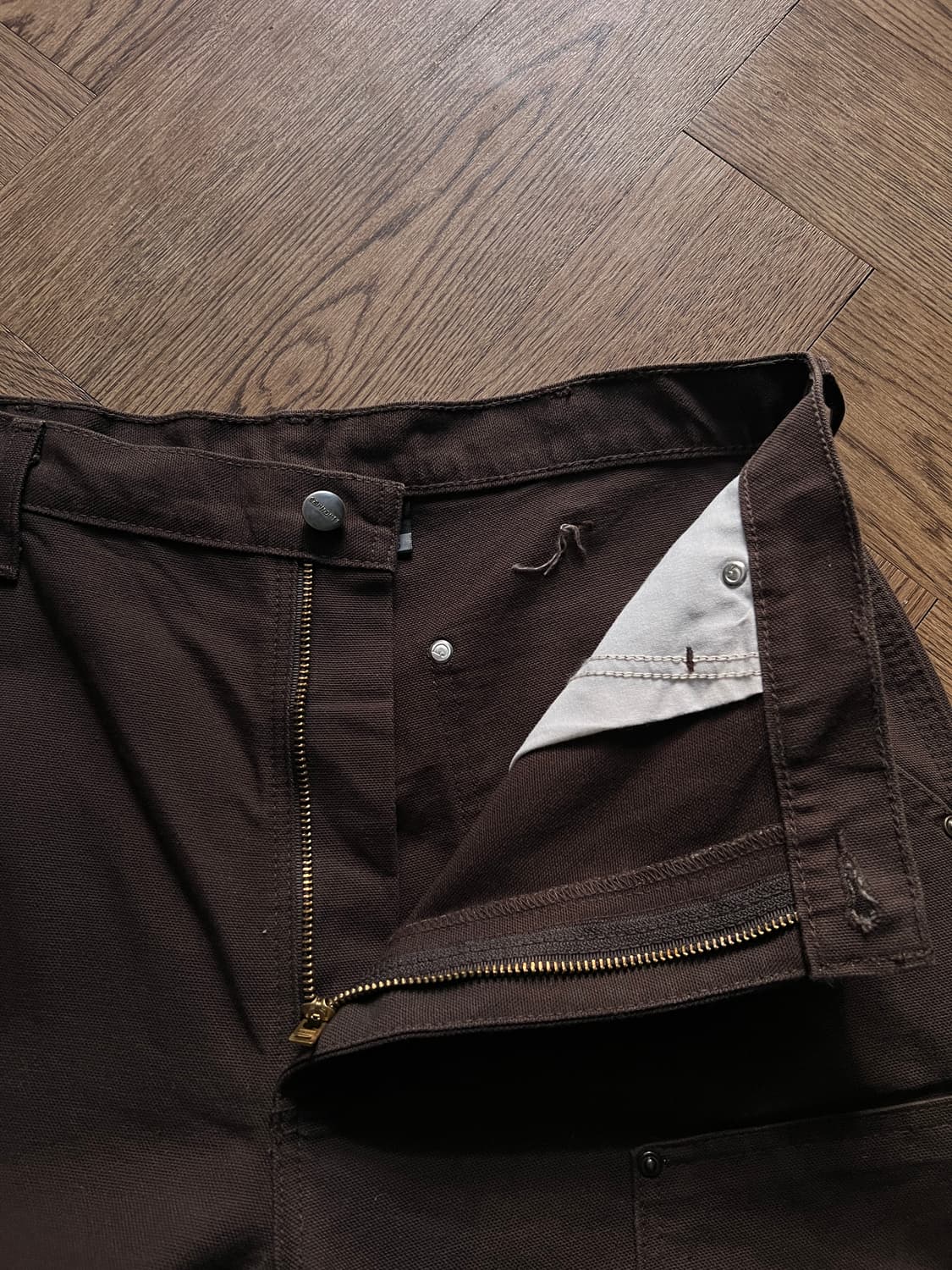 [32]칼하트 USA 다크브라운 더블니 캔버스 워크팬츠 상품이미지4