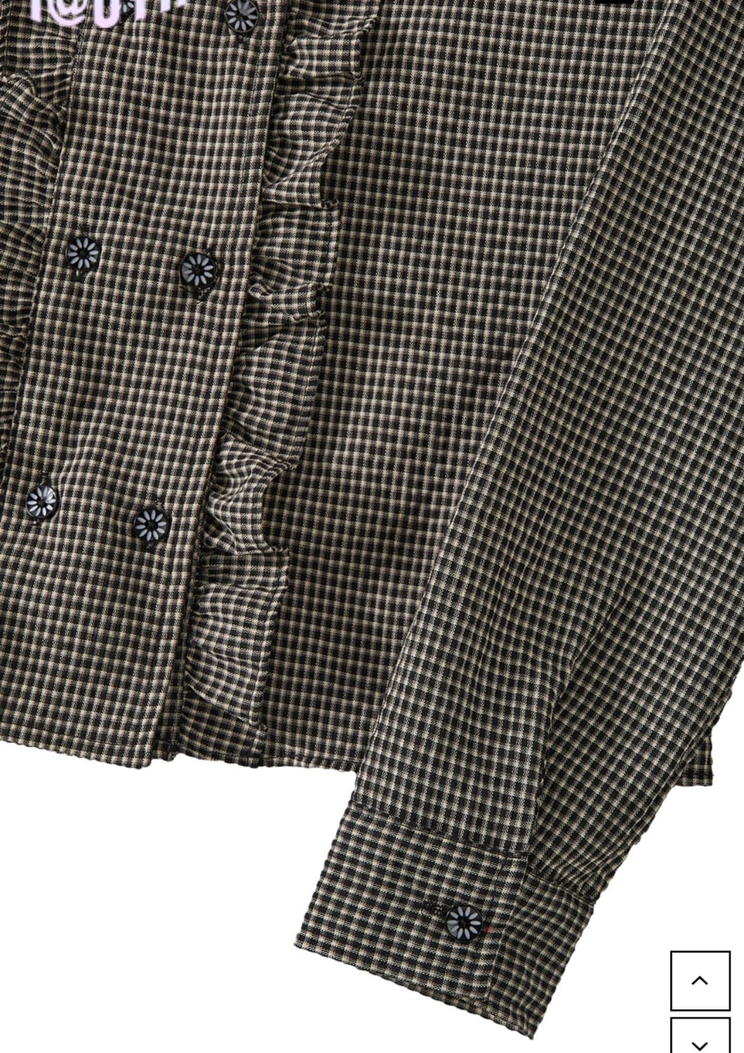 youthbath 유쓰배쓰 더블 버튼 프릴 체크 셔츠 s 상품이미지7