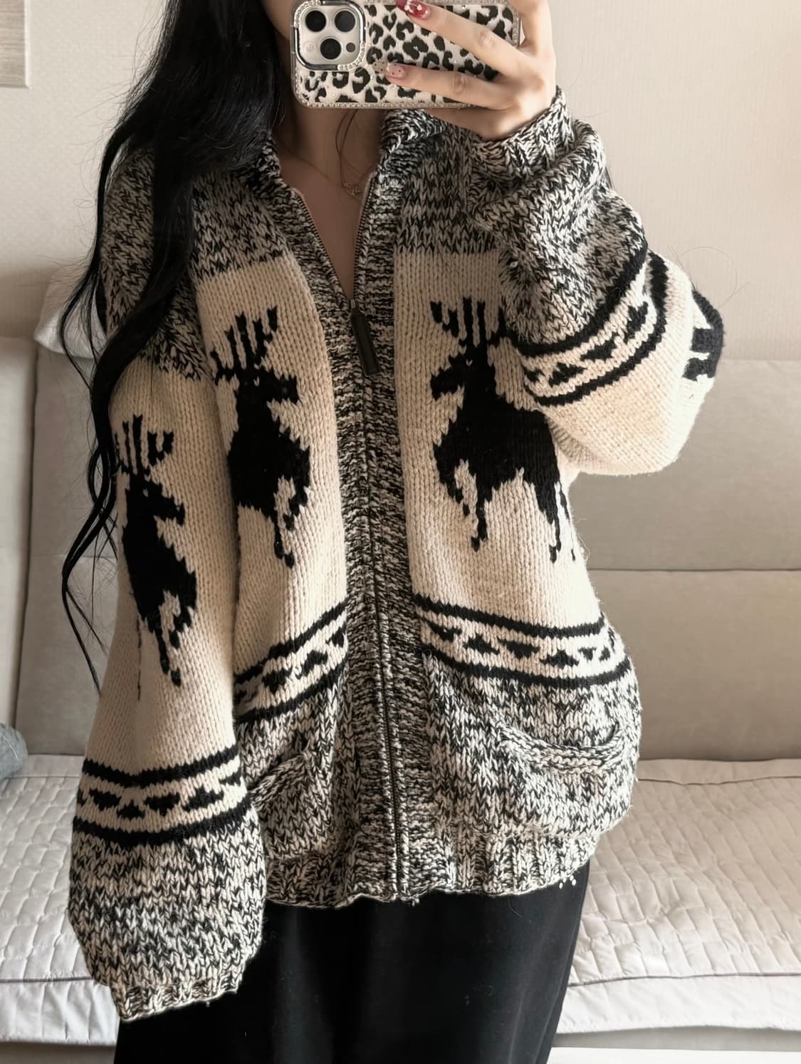 일본 유니클로 노르딕 순록 집업 상품이미지1