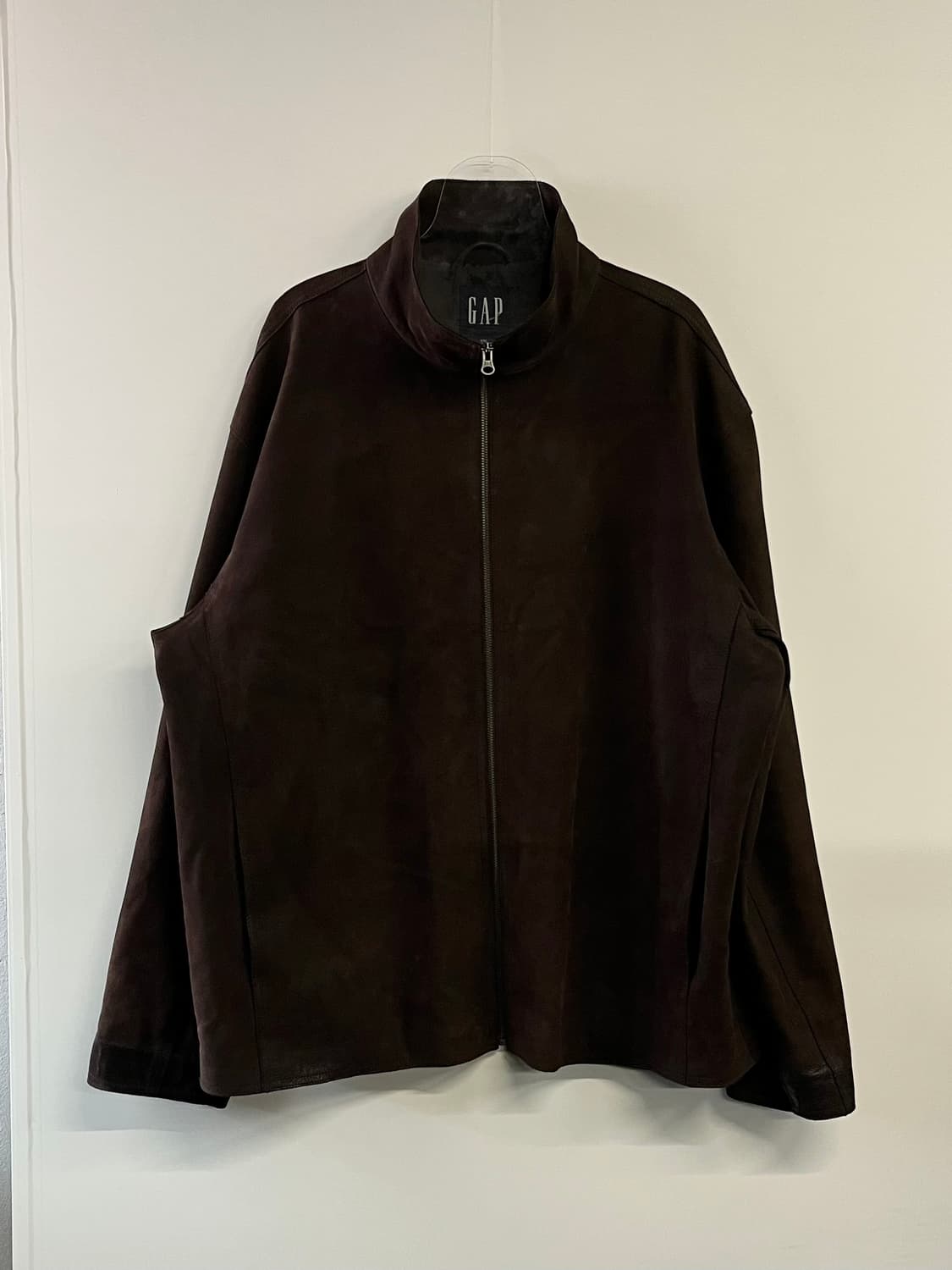 90s 올드갭 풀집 브라운레더 자켓 상품이미지1