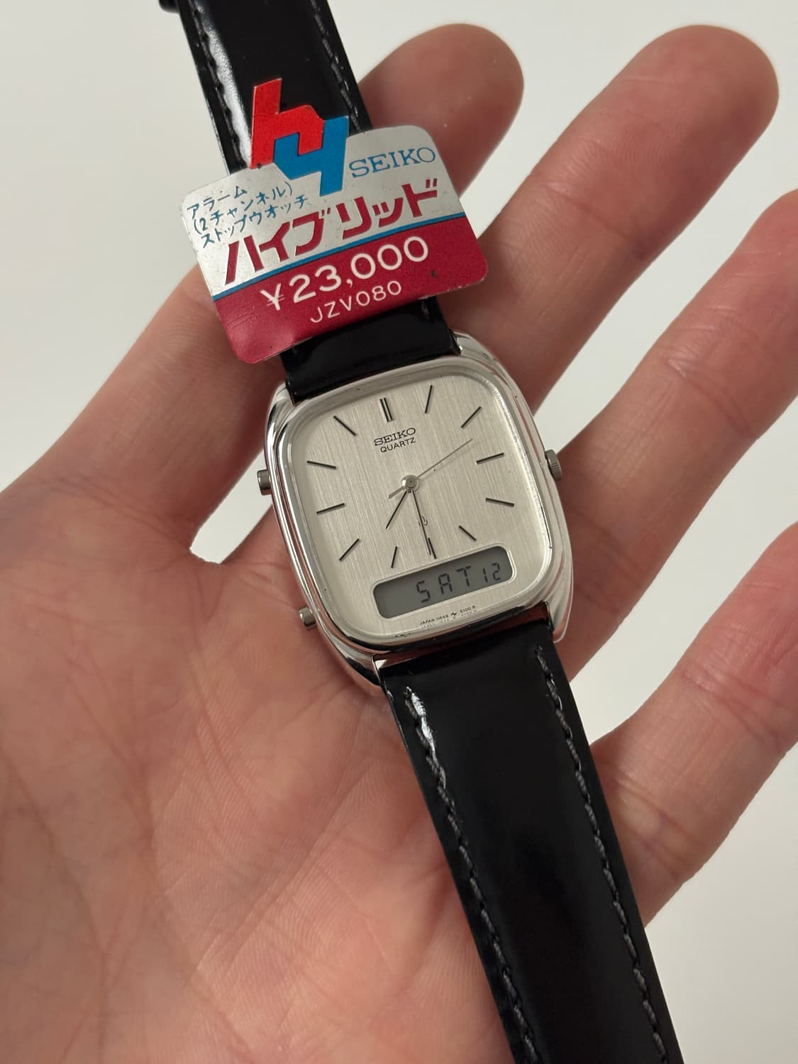 세이코 1980년대 실버 탱크 아나 디지 쿼츠 데드스탁 상품이미지2