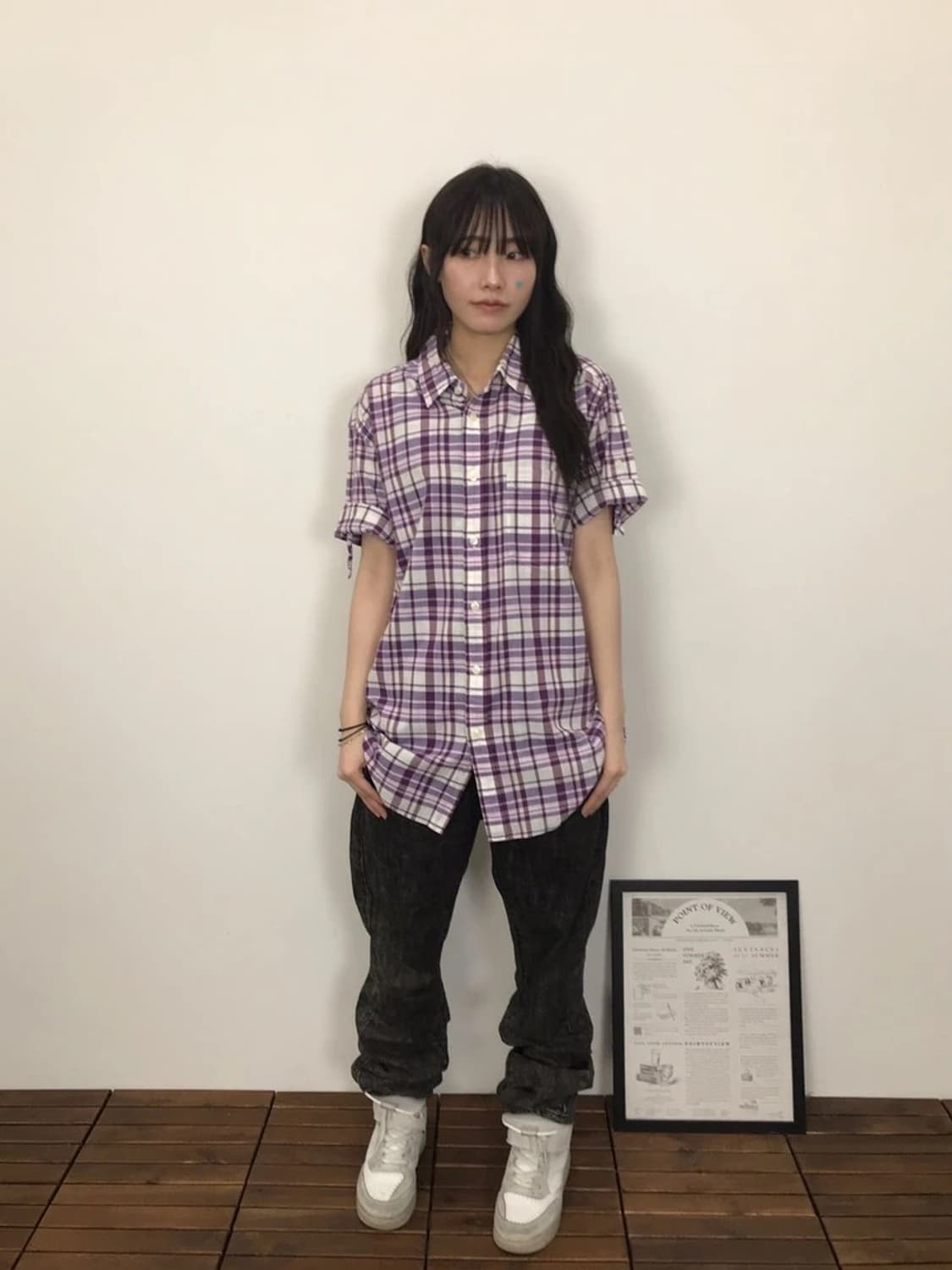 Uniqlo Purple Plaid Shirt 상품이미지2
