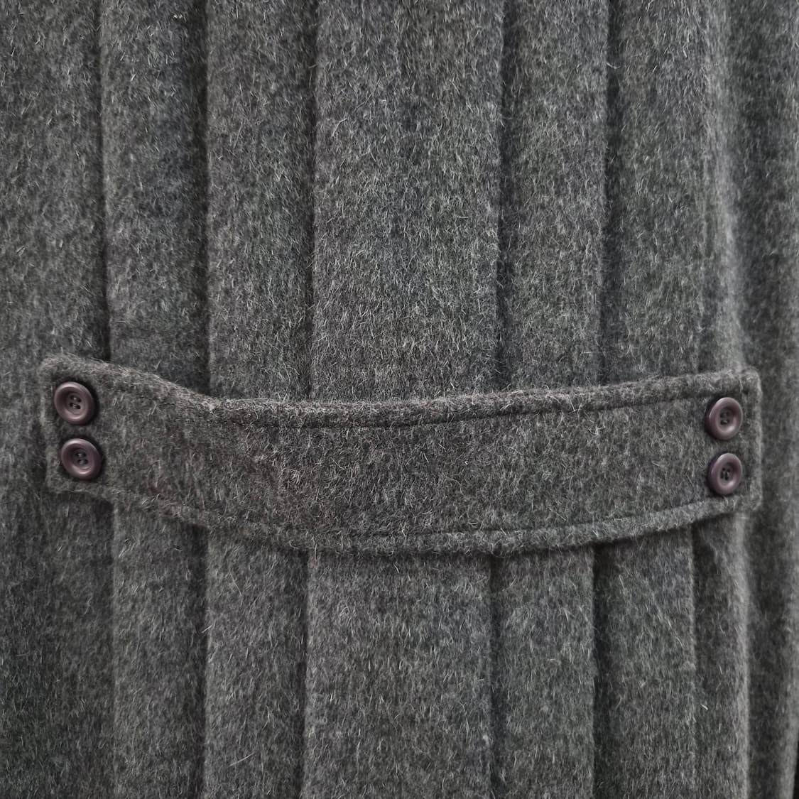 야마키 울 100% 퍼카라 클래식 그레이 롱코트 상품이미지9