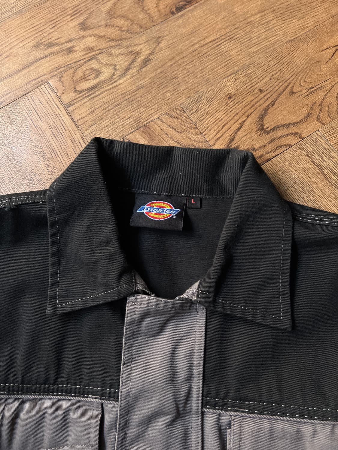 [L]디키즈 USA 빈티지 페인팅 그레이 투톤 워크 자켓 상품이미지2