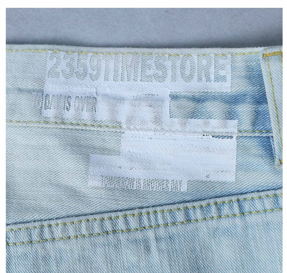 Washed Ice Blue Graffiti Baggy Denim Pan 상품이미지7