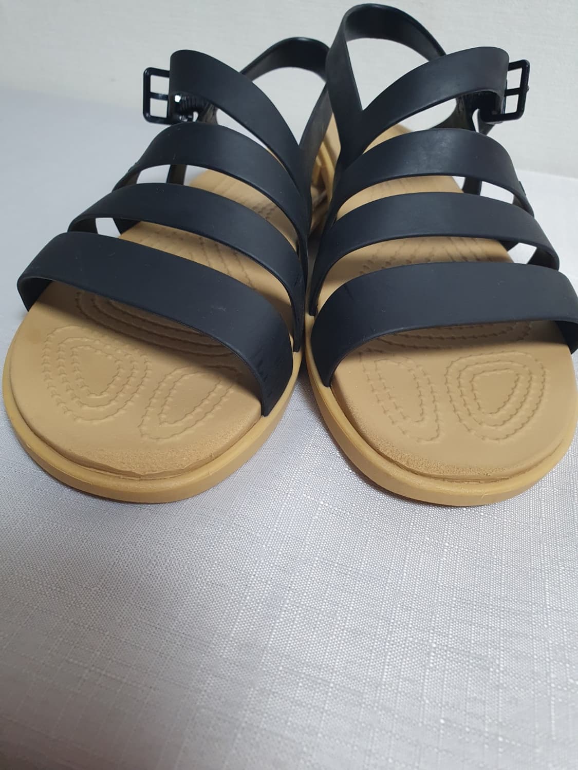 무료배송 230mm 크록스 샌들 툴룸 블랙 베이지 스트랩샌들 상품이미지7