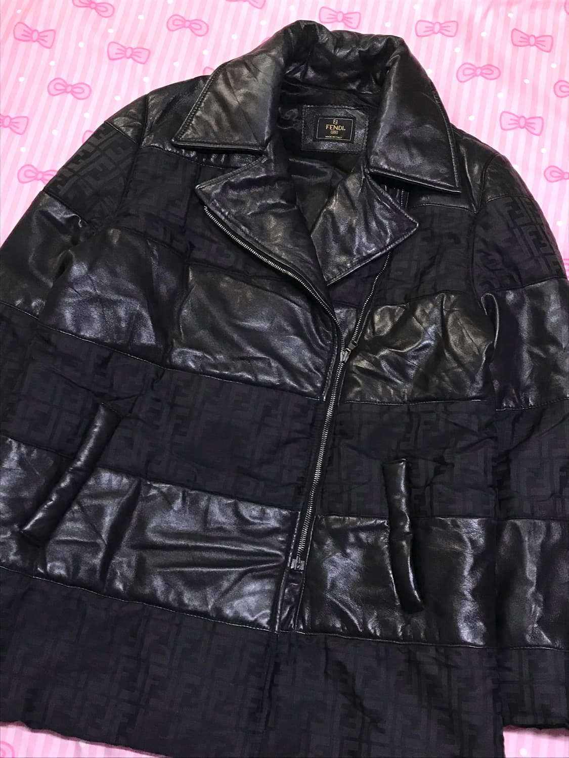 Fendi 퀄팅 가죽자켓 패딩 2000s 빈티지 상품이미지2