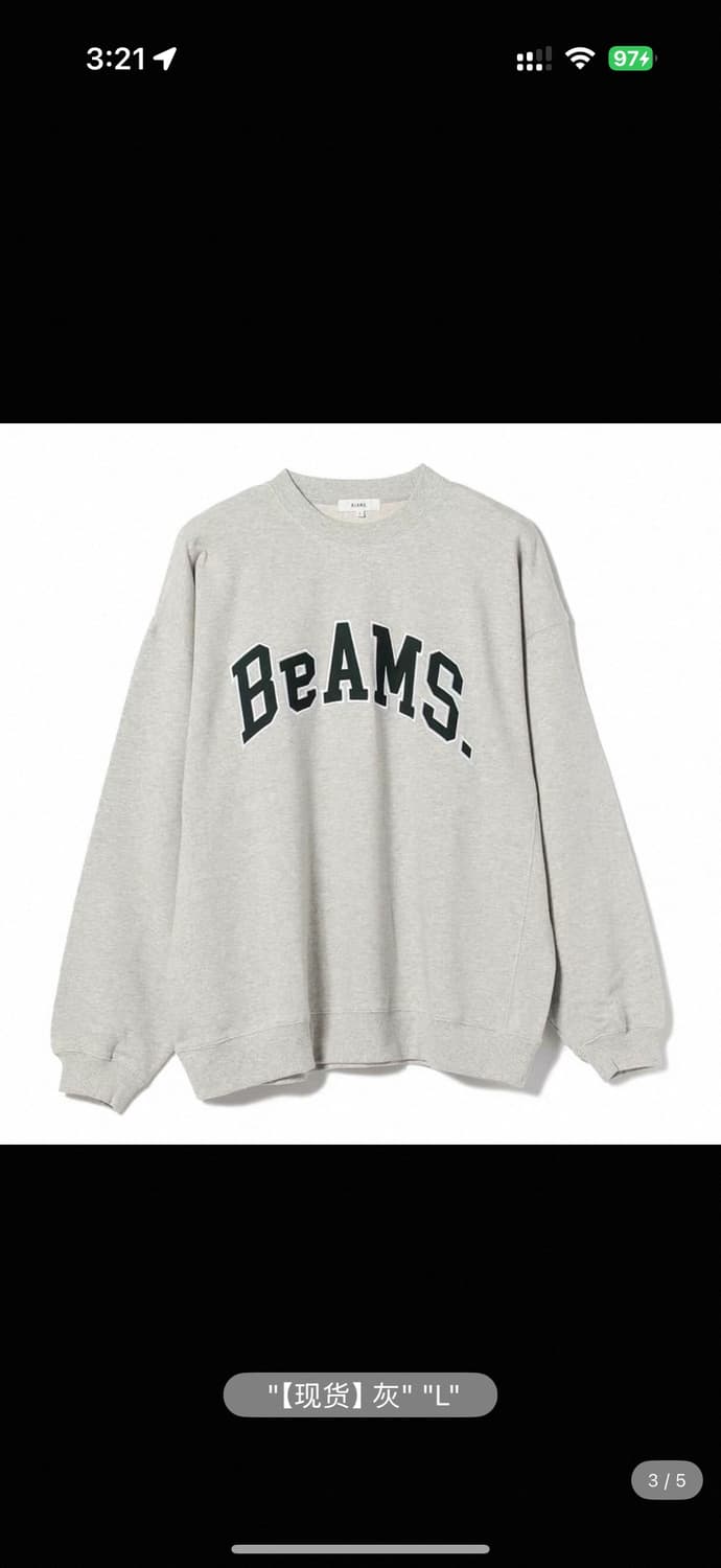 [새상품급-L]BEAMS 맨투맨 그레이 상품이미지4