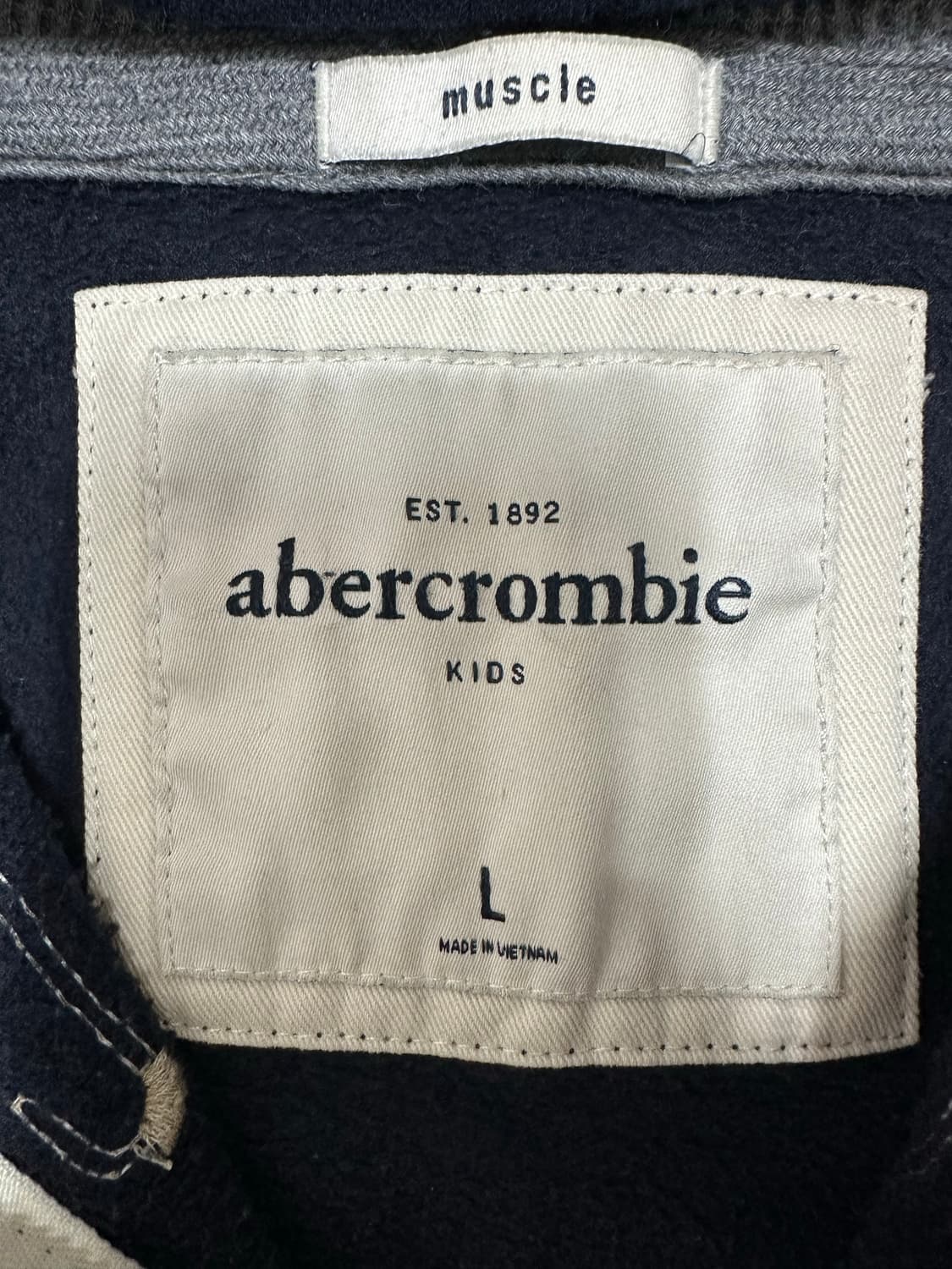 아베크롬비 아치로고 네이비 후드집업 상품이미지4