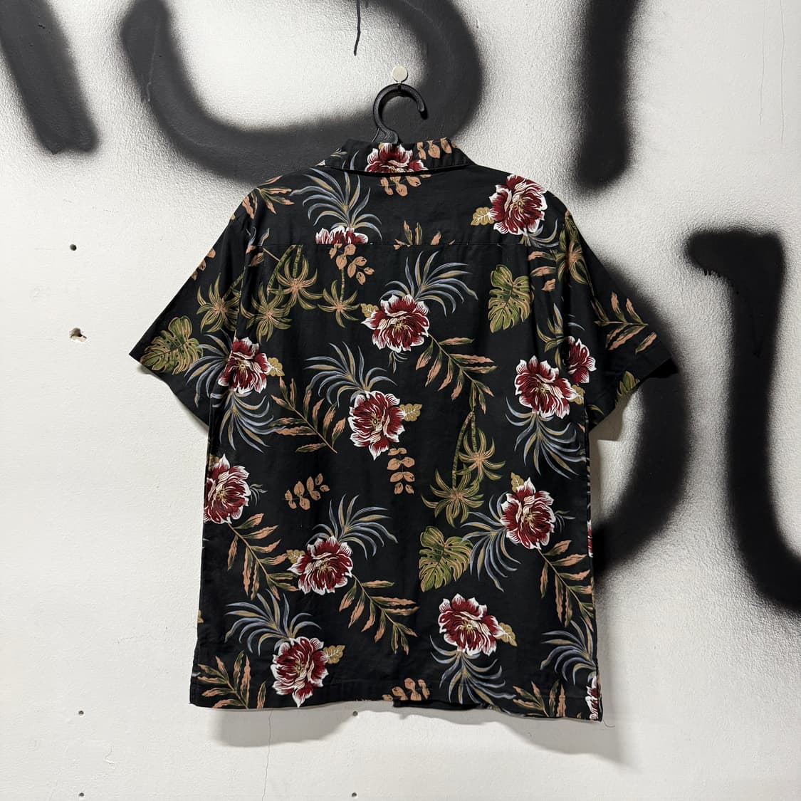 VTG 빈티지 플라워 리프 풀 패턴 원포켓 하와이안 셔츠 상품이미지2