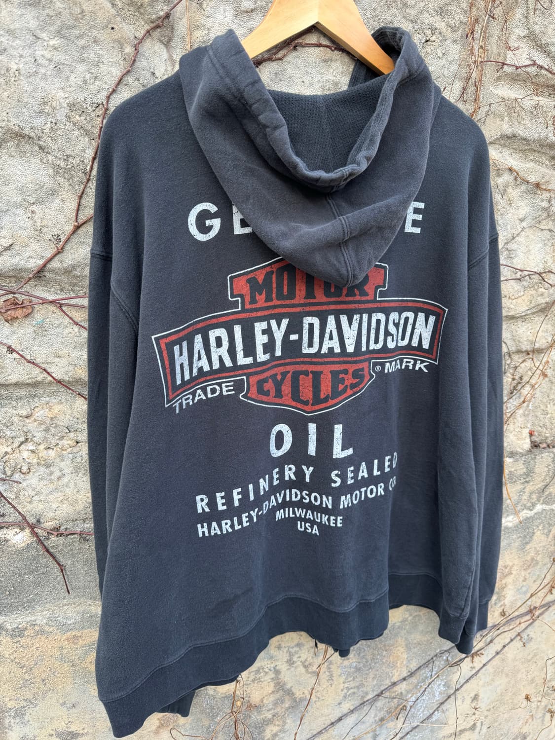 할리데이비슨 빈티지 프린팅 후드 집업 블랙 후디 xl 상품이미지4